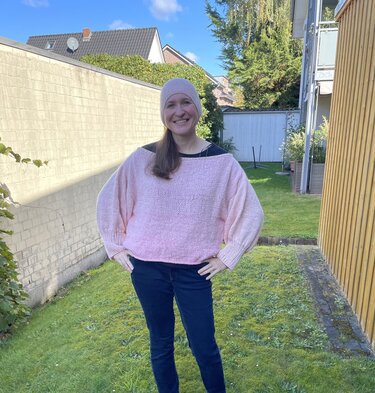 Strickanleitung Set Lockerer Pullover & passende Longbeanie - Bild 2