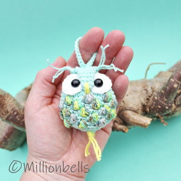 Keychain Owl Ornament Crochet Pattern Bag Charm Animal Amigurumi