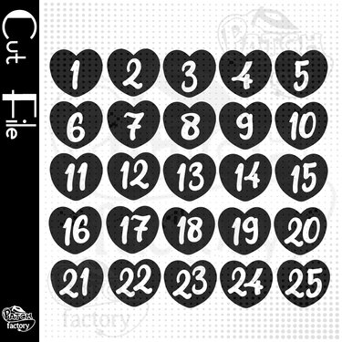 Plotterdatei Adventskalenderzahlen "Herz" - Plotting