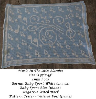 Music In the Mix Blanket Overlay Mosaic Crochet Pattern And Charts