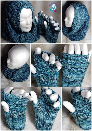Strickanleitung Fässchen, Set für Schal und Handstulpen - Bild 2