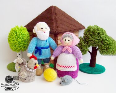 K036 Fairytale Magic forest Birch, Oak, Fir tree - Amigurumi - Knitting