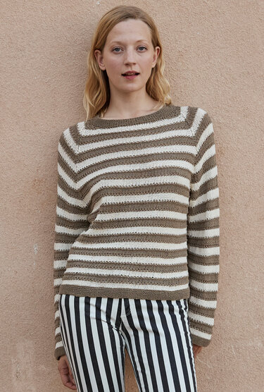 Gestreifter Raglanpulli - Stricken