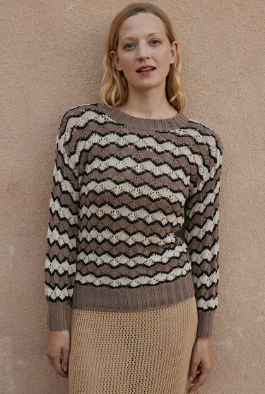 Gestreifter Wellenmuster-Pulli - Bild 3