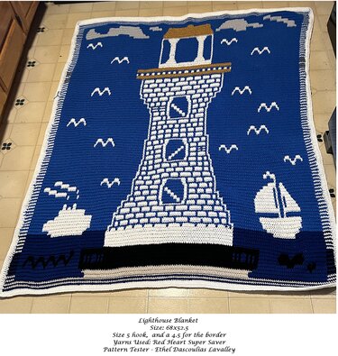 Lighthouse Blanket Pattern and Chart - Crochet