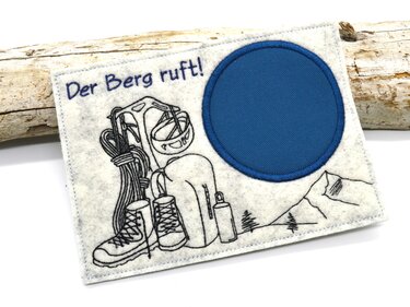 Stickdatei Mugrug Untersetzer wandern klettern Berge - Sticken