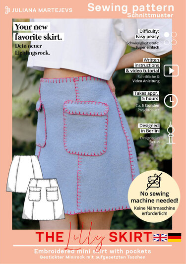 Sewing pattern mini skirt Without Sewing MACHINE, short skirt A line