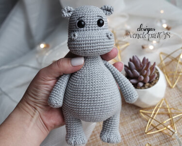 Hippo toys amigurumi pattern. Hippo stuffed animal plushie PDF pattern - Crochet