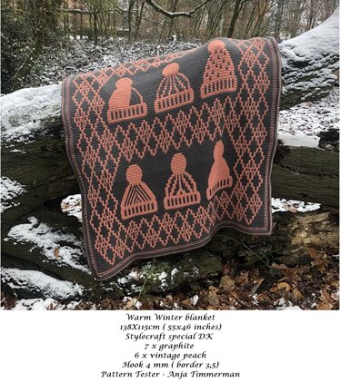 Warm Winter Blanket Overlay Mosaic Crochet Pattern and Chart