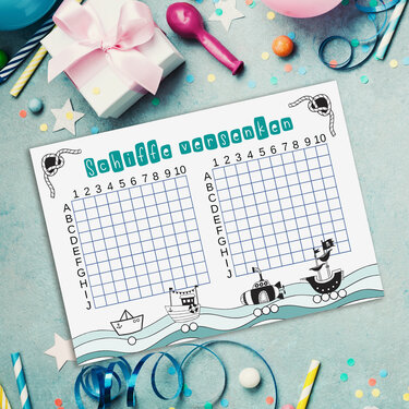 SCHIFFE VERSENKEN Download PDF Spielvorlage Kindergeburtstag Reisespiel - Basteln
