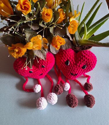 Szerelmes szívek; amigurumi horgolás minta - Crochet