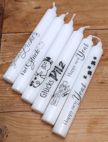 Vorlage für Kerzentattoo Glück pdf  Kerzensticker für Wasserschiebefo - Basteln