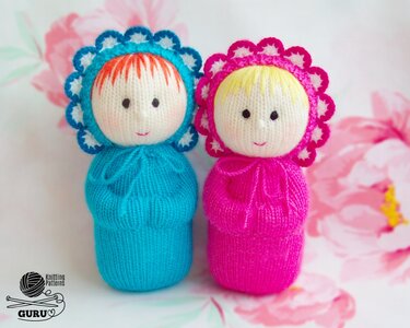 K075 Knitting Pattern - Babies with blanket and bonnet (Boy and girl) baby