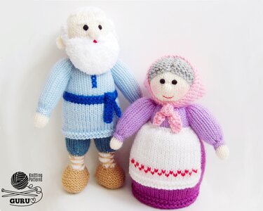K086 Knitting Pattern - Full set Little Red Riding Hood 9 toys set