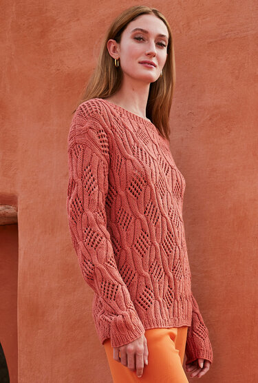 Pulli im Zopf-Ajourmuster - Stricken