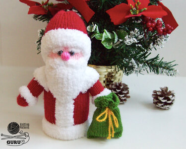 K029 Medium 7,5 inch Santa Claus or Father Frost Christmas doll Amigurumi - Knitting