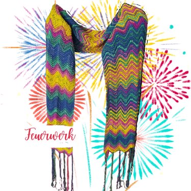 Feuerwerk Schal - Stricken