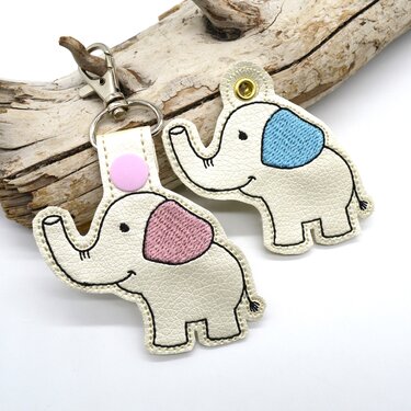 Stickdatei ITH Elefant Anhänger Schlüsselanhänger - Sticken