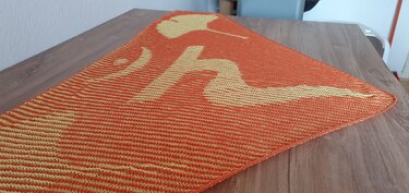 Solarplexus-Chakra, Shadow Knitting, Illusion Knitting, Motif Shawl