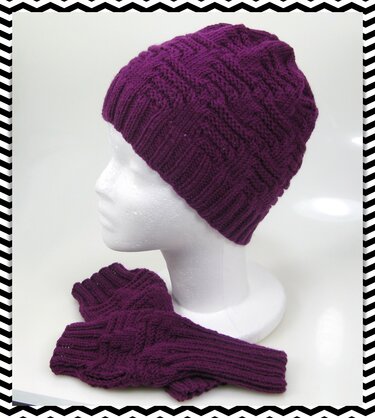 Strickanleitung Mütze und Handstulpen Viola in Strukturmuster - Bild 7