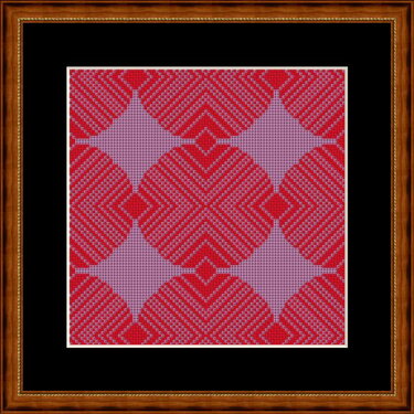 Kreuzstichmuster geometrisch schwarz weiß, Kreuzstich Stickvorlage PDF - Sticken