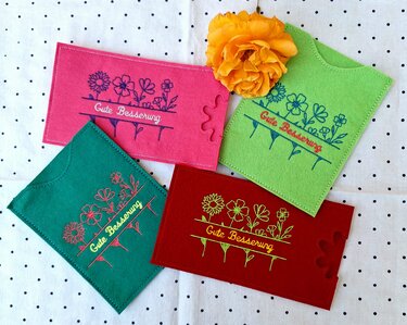 Stickdatei - Gute Besserung mit Blumen - Spruch - Gesundheit - 2 Größen - Sticken