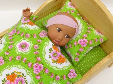 Nähanleitung Bettwäsche für das Puppenbett  - Ideal für Stoffreste