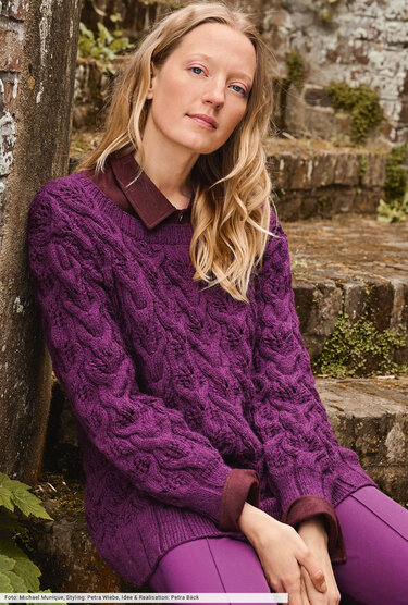 Pulli im Zopf-Ajourmuster - Stricken