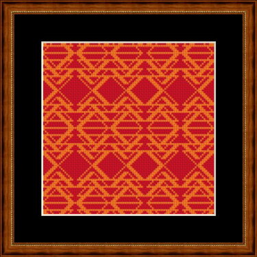 Kreuzstichmuster Dreiecke schwarz weiß, Kreuzstich Stickvorlage PDF-Datei - Bild 7