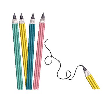 Stickdatei Stifte für Mäppchen - Sticken