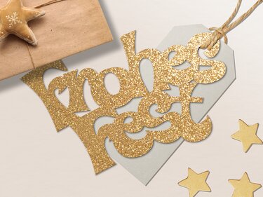 Plotterdatei Frohes FEST Geschenkanhänger - Handlettered svg dxf png PDF - Plotting