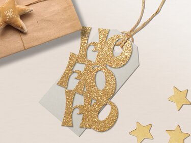 Plotterdatei HO HO HO  Geschenkanhänger - Handlettered svg dxf png PDF - Plotting