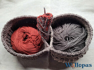 Zwillingskörbchen Domi, tunesisch gehäkelt - Häkeln