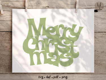 Plotterdatei Merry Christmas Geschenkanhänger Handlettered svg dxf png PDF - Plotting