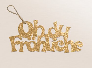 Plotterdatei Oh du Fröhliche Geschenkanhänger -Handlettered svg dxf png PDF - Plotting