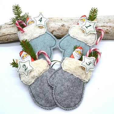Stickdatei Handschuhe zum Befüllen als Wunscherfüller oder als Adventskalen - Sticken