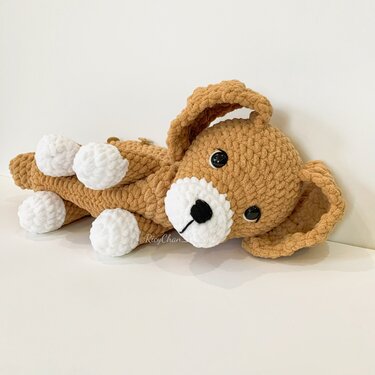 Golden Crochet Pattern - Puppy Snuggler Amigurumi Pattern - PDF in English