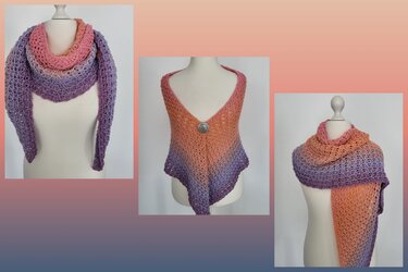 flaches und tiefes Dreieckstuch Sweet Harmony - Häkeln