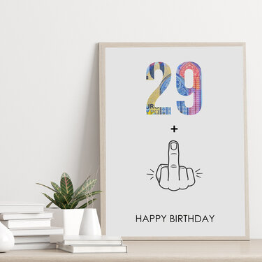 Poster GELDGESCHENK Geburtstag 30 Mittelfinger DOWNLOAD - Basteln