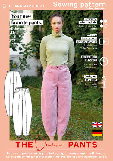 Tapered pants sewing pattern XS-XXXL, ladies trousers mom jeans pants denim - Image 12