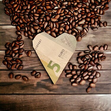 Origami Geldschein Herz (*) - Basteln