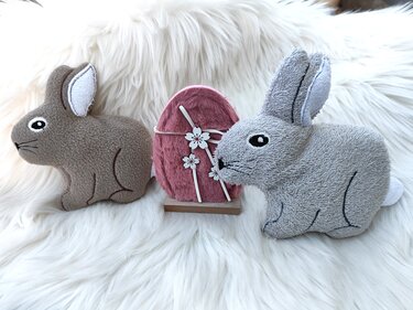 Stickdatei Hase ITH Kuscheltier in mehreren Größen - Sticken