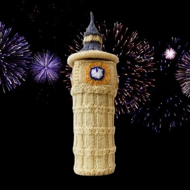 TeaCosyFolk's Big Ben Wine Bottle Cover Knitting Pattern
