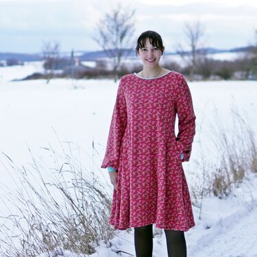 Winter - Kleid nähen Gr. 34-46 Winterkleid Sweatkleid warm Sweat - Bild 15