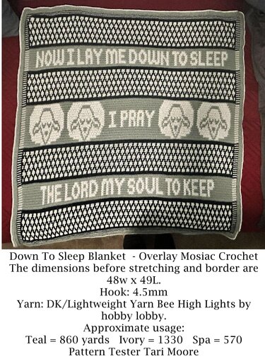 Down To Sleep Toddler's Nap Blanket Pattern and Chart - Crochet