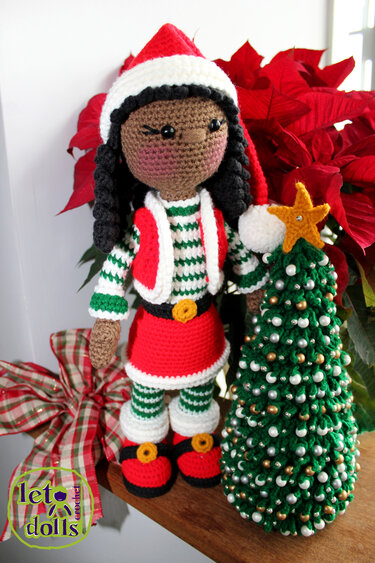 Holly, Small Crochet Doll Pattern, Amigurumi, 15"/ 38 cm Tall