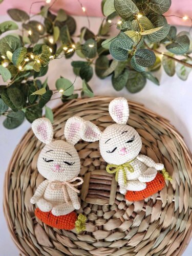 Crochet Easter yoga bunny amigurumi pattern