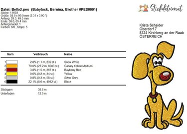 Süßer Hund Stickdatei, Niedlicher Hund Stickmuster, Hund Stickdesign 10x10 - Sticken