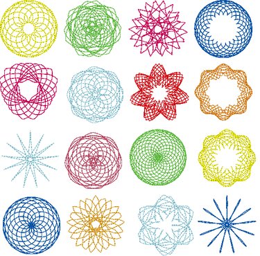 Stickdatei - 49 Zirkel Mandala Mini Blumen 2 bis 4cm Teil 1 - Sticken