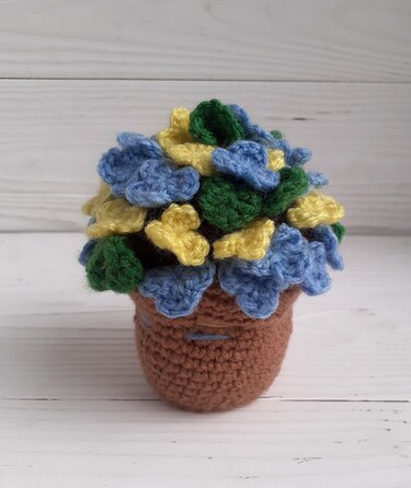 Crochet Hydrangeas. Potted flowers. Easter table decor. Mother's day gift